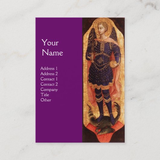 MICHAEL ARCHANGEL MET DRAAK MONOGRAM goud Visitekaartje (Voorkant)