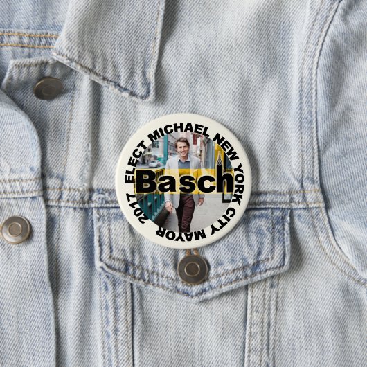 Michael Basch voor burgemeester Ronde Button 7,6 Cm (In situ)