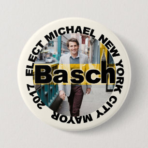 Michael Basch voor burgemeester Ronde Button 7,6 Cm