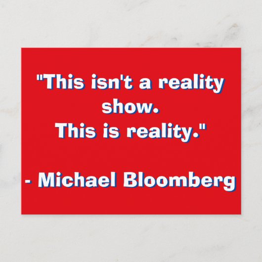 Michael Bloomberg citaat Briefkaart (Voorkant)