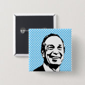 Michael Bloomberg Vierkante Button 5,1 Cm (Voorkant /achterkant)