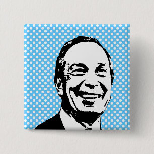 Michael Bloomberg Vierkante Button 5,1 Cm