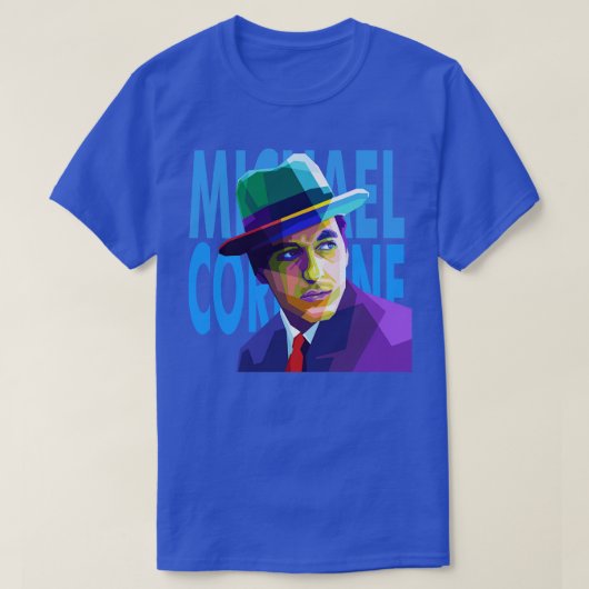 Michael Corleone Blauwe tekst T-shirt (Design voorkant)
