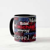 Michael Custom Name Black Mok (Voorkant links)