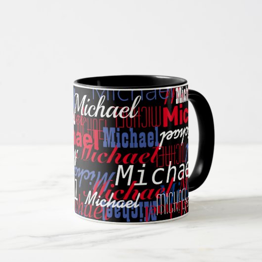 Michael Custom Name Black Mok (Voorkant rechts)