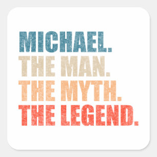 Michael De Man De Mythe De Legende Vierkante Sticker