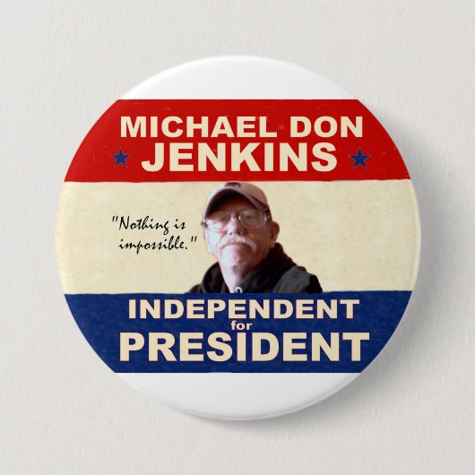 Michael Don Jenkins voor President 2012 Ronde Button 7,6 Cm (Voorkant)