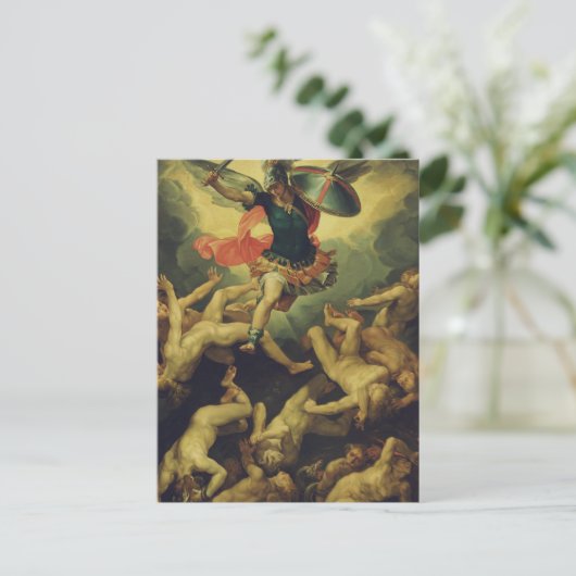 Michael en de gestorven engelen door Giuseppe Cesa Briefkaart (Staand voorkant)
