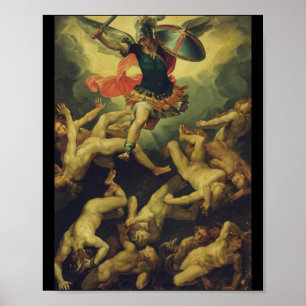 Michael en de gevallen engelen door Giuseppe Cesar Poster