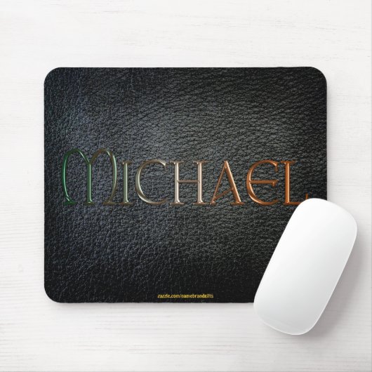 MICHAEL gepersonaliseerde leder-look Mousepad Muismat (Met muis)