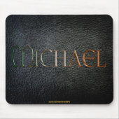 MICHAEL gepersonaliseerde leder-look Mousepad Muismat (Voorkant)