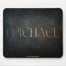 MICHAEL gepersonaliseerde leder-look Mousepad Muismat