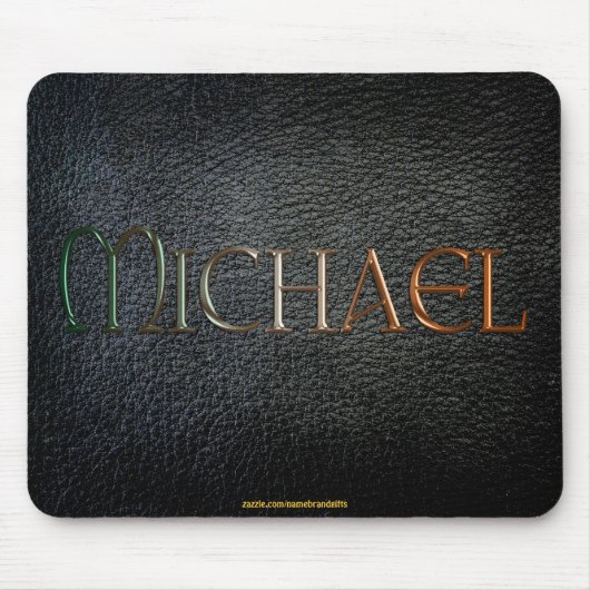 MICHAEL gepersonaliseerde leder-look Mousepad Muismat (Voorkant)