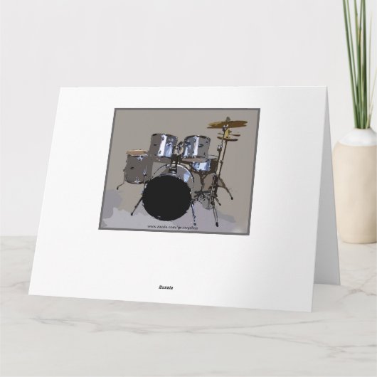 Michael Happy Birthday Drums Card, Large Kaart (Achterkant)