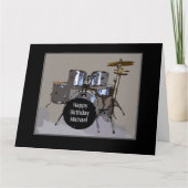 Michael Happy Birthday Drums Card, Large Kaart (Voorkant)