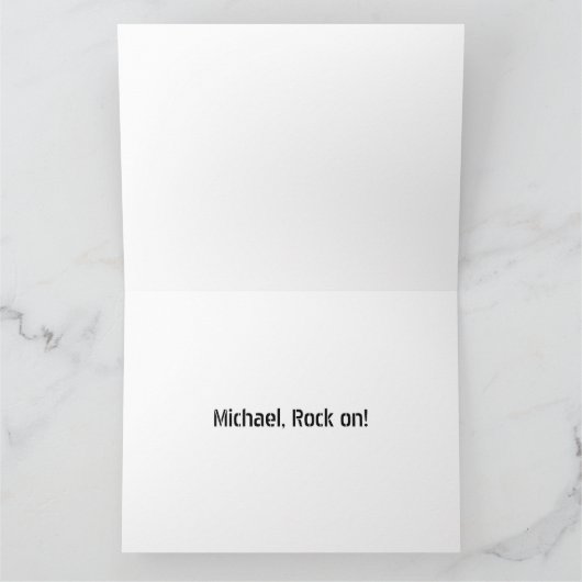 Michael Happy Birthday Drums Card, Large Kaart (Binnen)