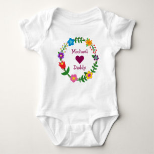 Michael Hearts Dad Elegant Flowers personaliseren Romper