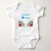 Michael houdt van mammie Twins Twin Brothers Flowe Romper (Voorkant)