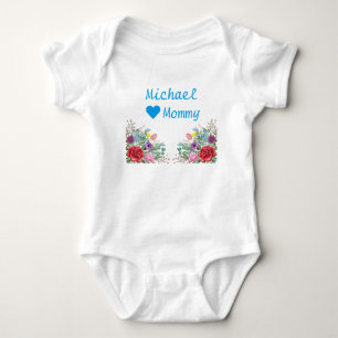 Michael houdt van mammie Twins Twin Brothers Flowe Romper