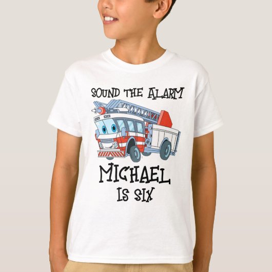 Michael is een brandweerwagen t-shirt (Voorkant)