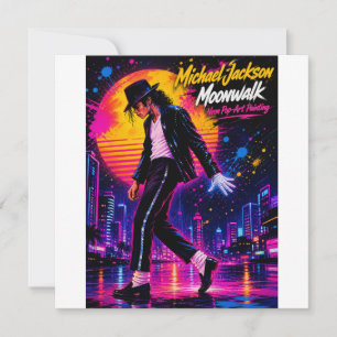 Michael Jackson Moonwalk Koning van de Pop Retro T Feestdagenkaart