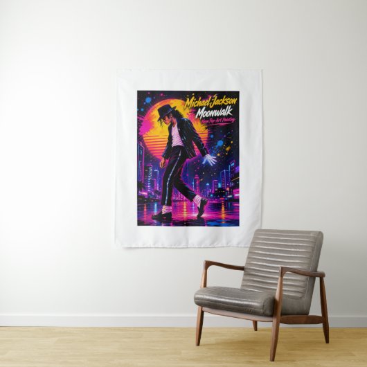 Michael Jackson Moonwalk Koning van de Pop Retro T Wandkleed (In situ)