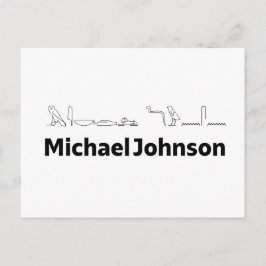 Michael Johnson Naam met Hiërogliefen Kunst Briefkaart