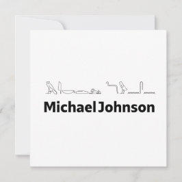 Michael Johnson Naam met Hiërogliefen Kunst Feestdagenkaart