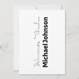Michael Johnson Name with Hieroglyphs Art Feestdagenkaart