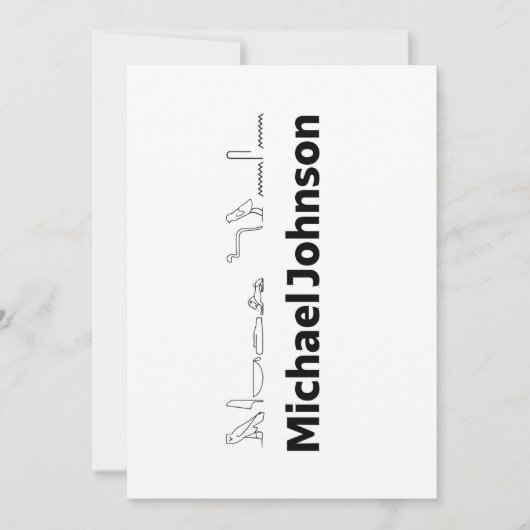 Michael Johnson Name with Hieroglyphs Art Feestdagenkaart (Voorkant)
