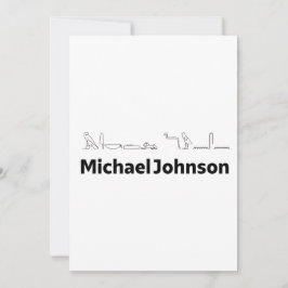 Michael Johnson Name with Hieroglyphs Art Feestdagenkaart