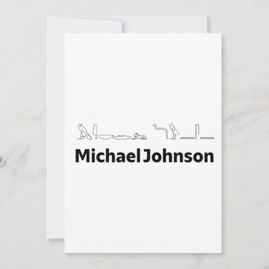 Michael Johnson Name with Hieroglyphs Art Feestdagenkaart (Voorkant)