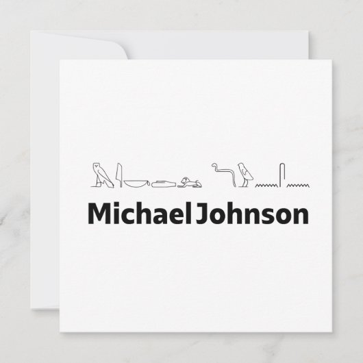 Michael Johnson Name with Hieroglyphs Art Feestdagenkaart (Voorkant)