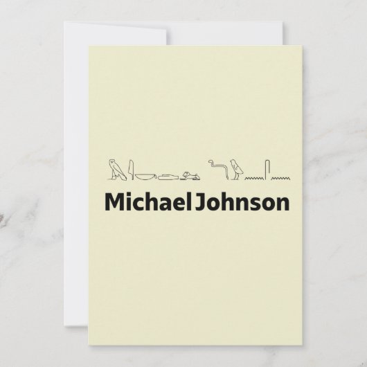 Michael Johnson Translated into Hieroglyphs Feestdagenkaart (Voorkant)