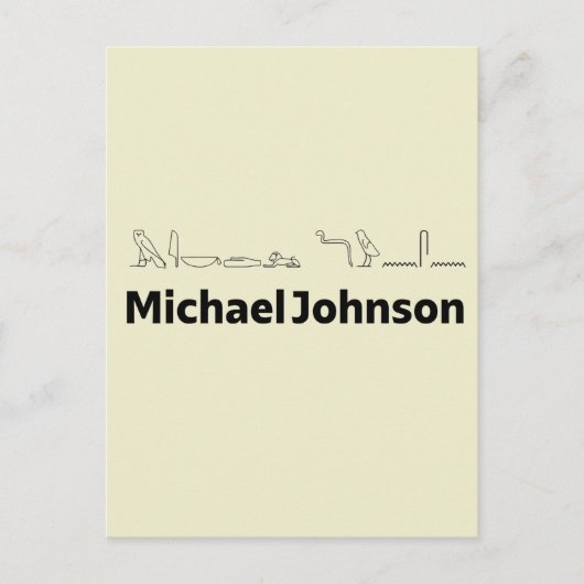 Michael Johnson Vertaald in Hiërogliefen Briefkaart (Voorkant)