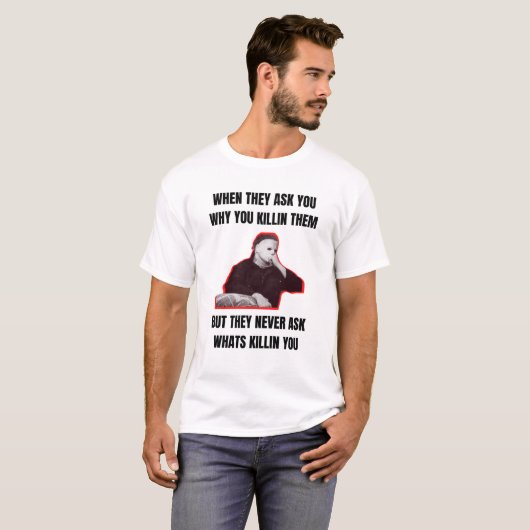 Michael Myers Funny Halloween T-shirt (Voorkant volledig)