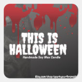 Michael Myers halloween candle label / sticker (Voorkant)