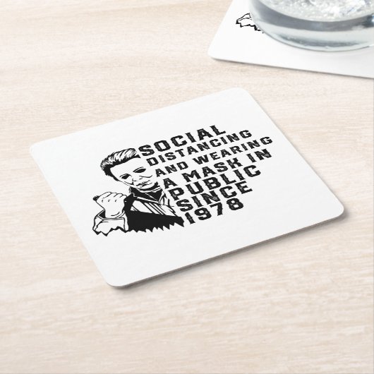 Michael Myers Social Distancing Kartonnen Onderzetters (Schuin)