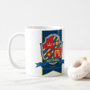Michael naam betekent ridder schild rood blauw vog koffiemok