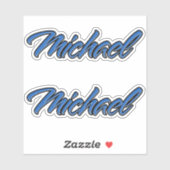 Michael Name blue Aufkleber Sticker Stickerset (Vel)