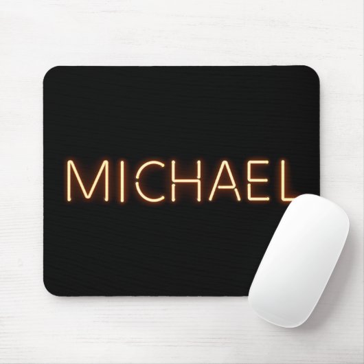 Michael Name in Ggloed Neon Lights Muismat (Met muis)