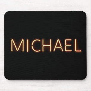 Michael Name in Ggloed Neon Lights Muismat