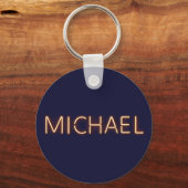 Michael Name in Ggloed Neon Lights Sleutelhanger (Voorkant)