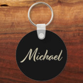 Michael Name whitegold Button Schlüsselanhänger Sleutelhanger (Voorkant)