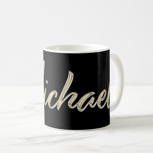Michael Name whitegold Tasse Teetasse Kaffeetasse Koffiemok (Voorkant rechts)