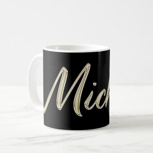 Michael Name whitegold Tasse Teetasse Kaffeetasse Koffiemok (Voorkant links)