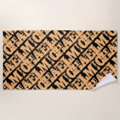 Michael of Jouw naam of tekstpatroontypografie Strandlaken (Voorkant)