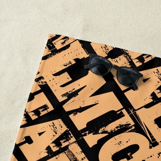 Michael of Jouw naam of tekstpatroontypografie Strandlaken (In situ)