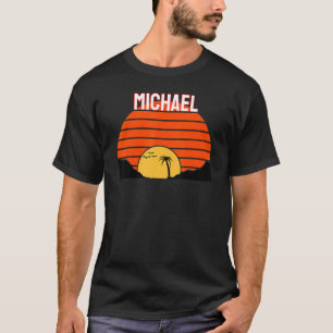 Michael Palm Tree Sunset Retro  Sand Dunes T-shirt