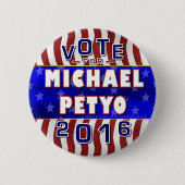 Michael Petyo President 2016 Verkiezingsrepublikei Ronde Button 5,7 Cm (Voorkant)